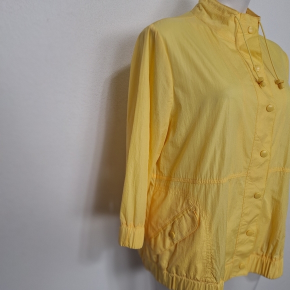 Zenergy by Chico’s Yellow Boho Gorpcore Lightweight Windbreaker Jacket Size L - Picture 5 of 13